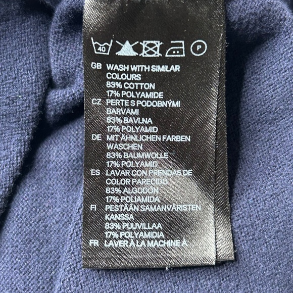 H&M Women's Basic Long Sleeve Button Up Cardigan Sweater Size Small Navy Blue - Picture 11 of 13